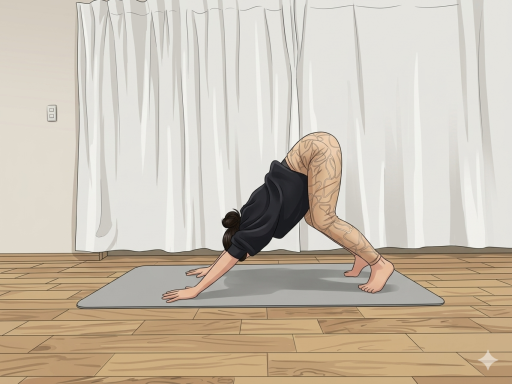 お尻を高く上げた状態の人