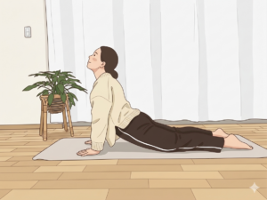 コブラのポーズをする女性