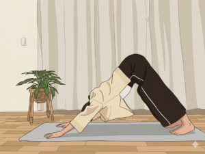 ダウンドッグをする女性