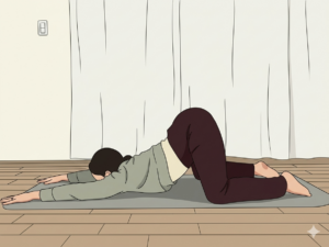 パピーポーズをする女性