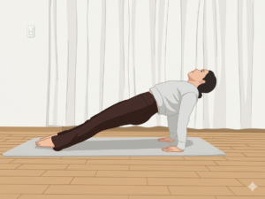 リバースプランクをする女性