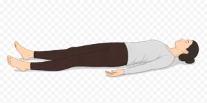 シャバアーサナをする女性