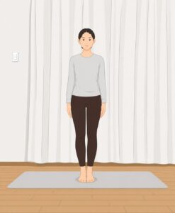 ターダアーサナをする女性